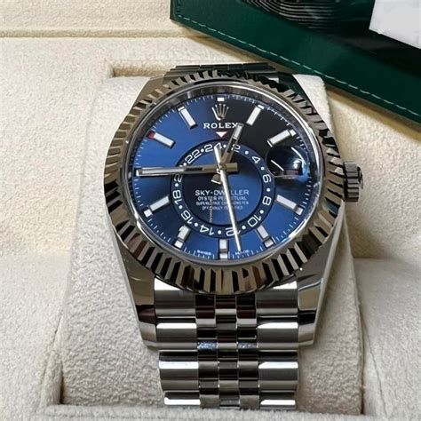 rolex sky dweller blue chrono24|rolex sky dweller price used.